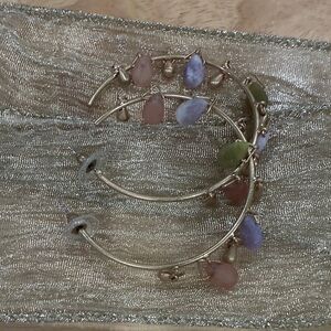 Gold and Multicolor Hoop Earrings